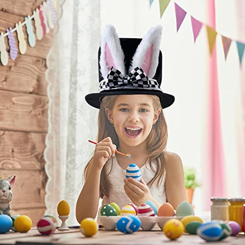 Qserd Conjunto de Disfraz de Conejito de Pascua | Sombrero de Oreja de Conejo de Traje de Terciopelo de Conejo Blanco para el Festival de Pascua | Disfraz de Recuerdo de Fiesta juguetón con Nariz