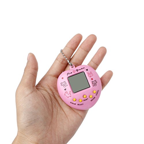 QTJUST LCD Virtual Digital Pet Máquina de Juegos electrónica de Mano con Llavero Juegos electrónicos en Forma de corazón para niños Juegos electrónicos para niños pequeños Juegos de para de