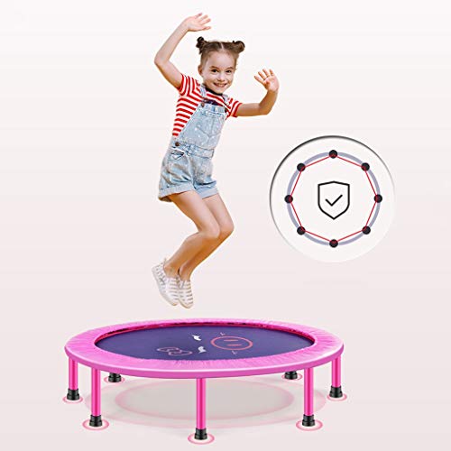 QWZ Trampolín Fitness 40-Pulgadas trampolín de Salto Ronda de Niños Tabla Ajustable Cama Barandilla delimitador for Niños Interior/Exterior Trampolín Interior/Exterior