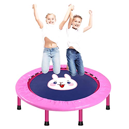 QWZ Trampolín Fitness Trampolín Cubierta de 40 Pulgadas con la barandilla de Seguridad y Acolchado Plegable de la Cubierta del trampolín delimitador Cama for niños Trampolín Interior/Exterior