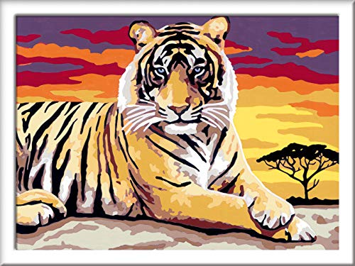 Ravensburger CreArt Tigre, Kit de Pintura, Pintar por Números, Juego Creativo para Niños y Niñas, Edad Recomendada 11+