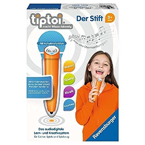 Ravensburger tiptoi Stift 00801 – El Sistema audiodigital de Aprendizaje y Creativo, Juguete Educativo para niños a Partir de 3 años, el lápiz con función de grabación