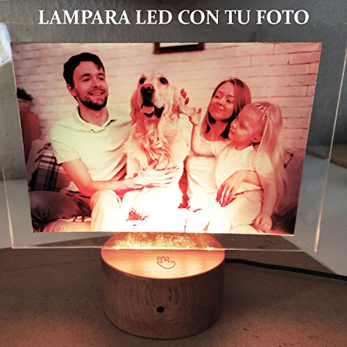 RecontraMago Lamparas de Mesa de Noche - Modelo 2020 Hecho en Madera - Led con Tu Forma Favorita - Lamparas Infantiles de Decoración - Regalo Original para Niños Tactil Modernas Salon (Personalizada)