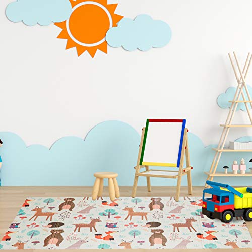 Relaxdays Alfombra Juegos Niños Animales, Libre Sustancias Nocivas, 1x195x150 cm, Gomaespuma XPE, Colchoneta, Colorida, Multicolor, 1 Unidad