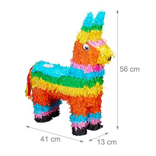 Relaxdays Piñata Llama sin Relleno, Papel, Multicolor, 56 x 41 x 13 cm, 1 Unidad (10026371)