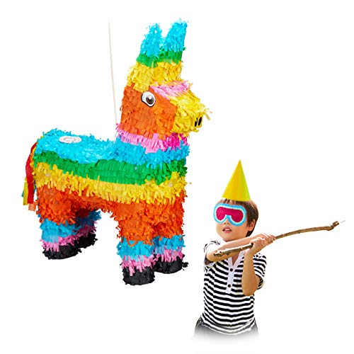 Relaxdays Piñata Llama sin Relleno, Papel, Multicolor, 56 x 41 x 13 cm, 1 Unidad (10026371)