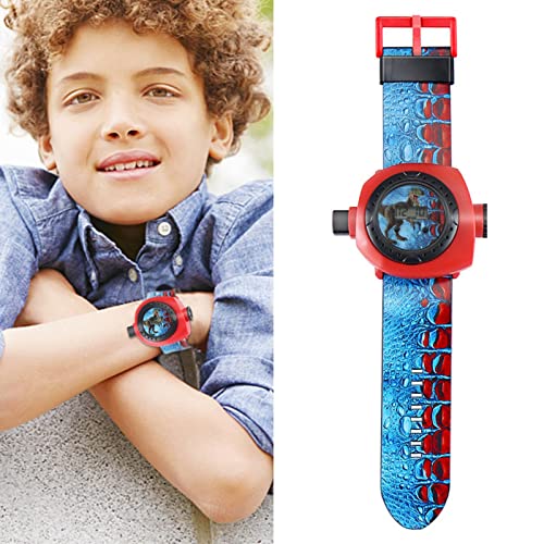 Reloj con proyector de dinosaurio Juguete lindo del reloj de los niños de la historieta Reloj de pulsera digital educativo para niños Estimular la imaginación de los niños y cultivar su interés