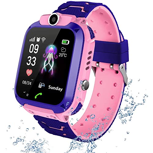 Reloj inteligente para niños, reloj inteligente a prueba de agua, reproductor de video y música con cámara para niños, grabadora, alarma, LCD táctil para niños, niñas, niños, regalos de cumpleaños