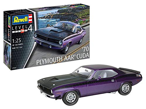 Revell-1970 Plymouth AAR Cuda, Escala 1:25 Chrysler Kit de Modelos de plástico, Multicolor, 1/25 (Revell 07664 7664)