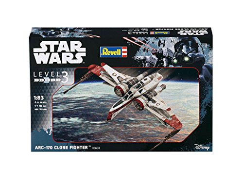 Revell Revell-ARC-170 Star Wars ARC-170 Fighter, Kit modele, Escala 1:83 (03608), 10 cm