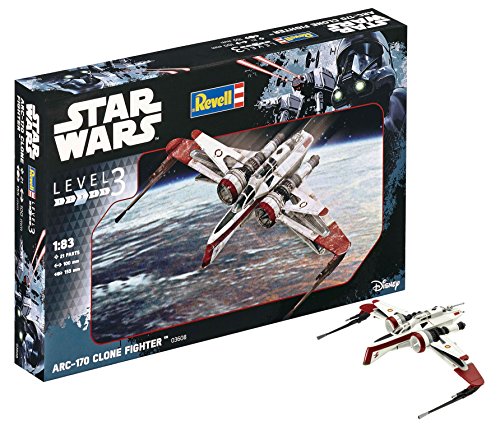 Revell Revell-ARC-170 Star Wars ARC-170 Fighter, Kit modele, Escala 1:83 (03608), 10 cm