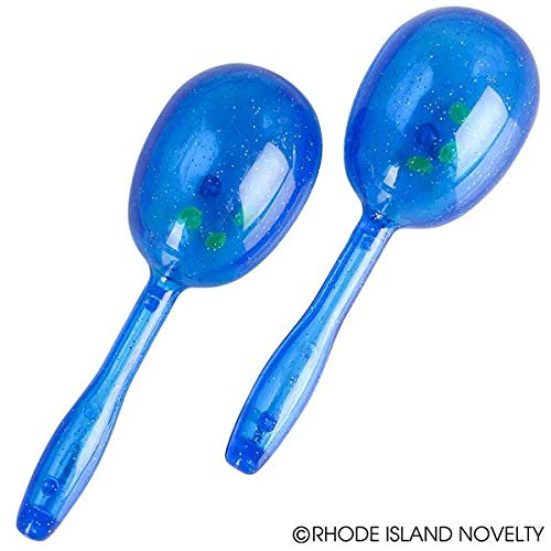 Rhode Island Novelty 5" Glitter Maracas, Assorted Colors, 12 Count