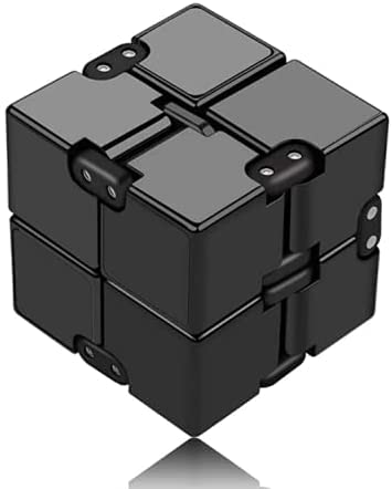 Rmeet Infinity Cube,Plastico Descompresión de Cubo Mini PVC Finger Toys Handy Infinito Rompecabezas para Niños Adultos Tiempo de Matar Agregar TDAH Trastorno de Ansiedad Negro