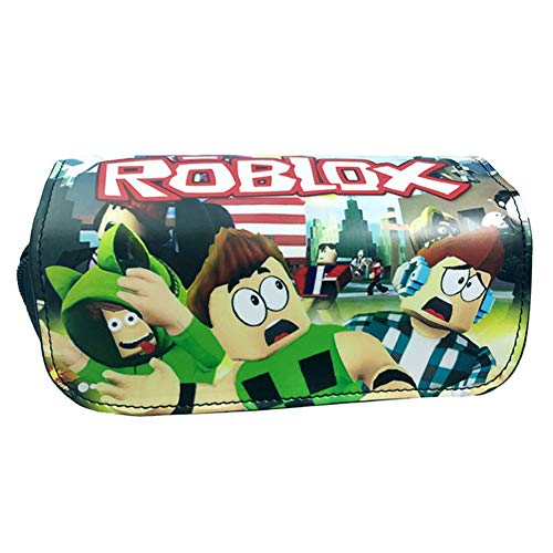 Roblox Estuche Escolar de Gran Capacidad, Bolsa de Lápiz Portable Estuche Organizador de Material Papelería con Cremallera Doble para Estudiantes en Escuela y Empleados en Oficina