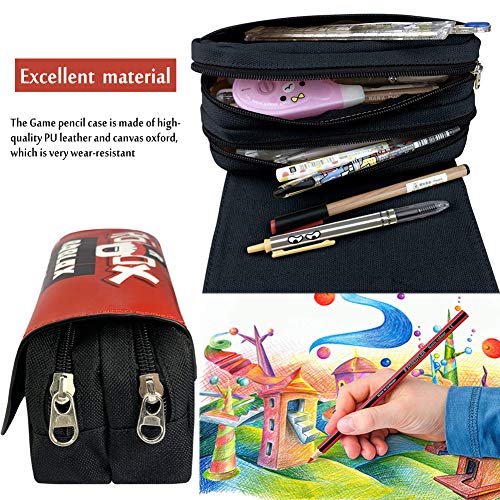 Roblox Estuche Escolar de Gran Capacidad, Bolsa de Lápiz Portable Estuche Organizador de Material Papelería con Cremallera Doble para Estudiantes en Escuela y Empleados en Oficina