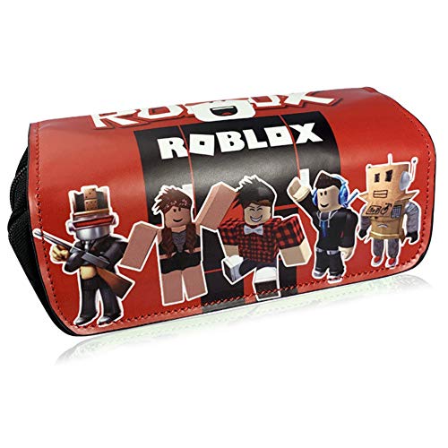 Roblox Estuche Escolar de Gran Capacidad, Bolsa de Lápiz Portable Estuche Organizador de Material Papelería con Cremallera Doble para Estudiantes en Escuela y Empleados en Oficina