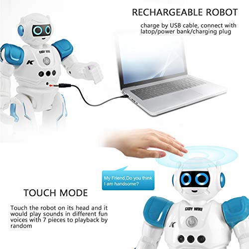 Robot de Juguete para Niños, Recargable Robots de Control Remoto para Niños de 3 a 7 Años, Inteligente Hablar (Solo en Inglés) Caminar Bailando Radiocontrol Robots de Codificación Regalo para Niños