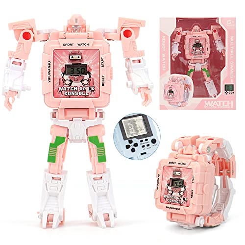 Robot Transformable Game Watch for Kids, Relojes de juguetes electrónicos geniales creativos, relojes de muñeca digitales de múltiples colores para niño, regalo de cumpleaños estudiantil de niño