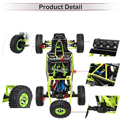 ROIY Control Remoto De Coches De Juguete, 4WD Eléctrico For Vehículos Todo Terreno, 1:12 Proporción De Radio De Alta Velocidad De Carreras De Coches, 2,4 GHz, Enredadera Monster Truck, Adecuado For Ni