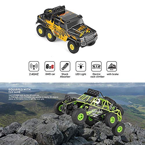 ROIY RC De Control Remoto De Coches De Juguete 01:18 Ratio 6WD Eléctrico Todo Terreno Vehículo Regulador De Radio De 2,4 GHz De Alta Velocidad Que Compite Con Bigfoot Monster Truck, Escalada De Coches