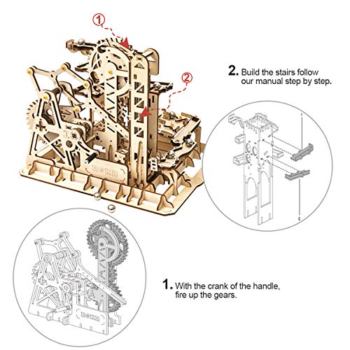 ROKR Mechanical Gears DIY Building Kit Modelo mecánico Kit de construcción con Bolas para Adolescentes y Adultos (Tower Coaster)