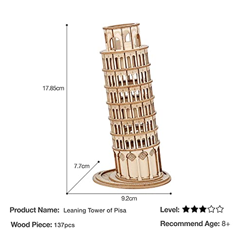 Rolife Puzzle 3D Maquetas Madera Kits para Adolescentes y Adultos (Leaning Tower of Pisa)