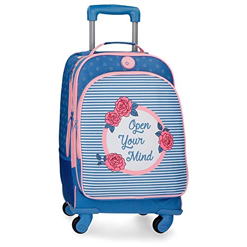 Roll Road Rose Mochila 4 ruedas Azul 32x44x21 cms Poliéster 29.57L