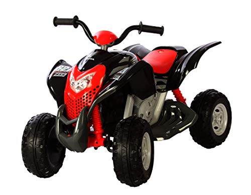 ROLLPLAY Quad eléctrico, para niños a Partir de 3 años, hasta 35 kg, Batería 6 V, hasta 4 km/h, Powersport ATV, Negro/Rojo