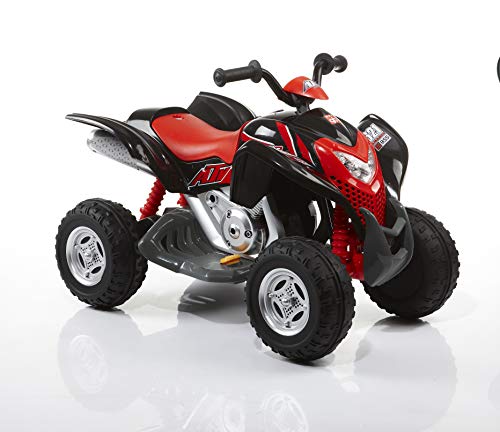 ROLLPLAY Quad eléctrico, para niños a Partir de 3 años, hasta 35 kg, Batería 6 V, hasta 4 km/h, Powersport ATV, Negro/Rojo