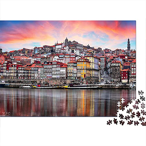 Rompecabezas 1000 Piezas Portugal Porto Old Town Rompecabezas de Papel Rompecabezas de Moda Decoración navideña 26x38cm