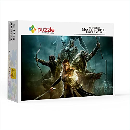 Rompecabezas De 1000 Piezas para Adultos Arte del Juego The Elder Scrolls Online Warriors Rompecabezas Creativo Juego Familiar Juguete De Regalo Ideal 75x50cm(1000pcs)