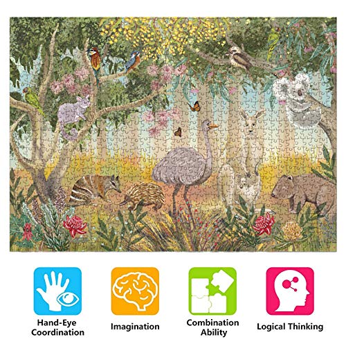 Rompecabezas Puzzles de 1000 Piezas Fiesta del Perro, Puzzle para Niños Adultos, Rompecabezas Desafiantes para, Juego de Rompecabezas y Juego Familiar, trozos de Papel, 70 * 50 cm (Animales Salvajes)