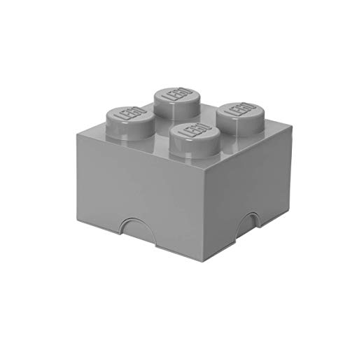 Room Copenhagen-40031740 Ladrillo de Almacenamiento de 4 espigas de Lego, Caja de almacenaje apilable, 5,7 l, Gris, Color Medium Stone Grey 40031740