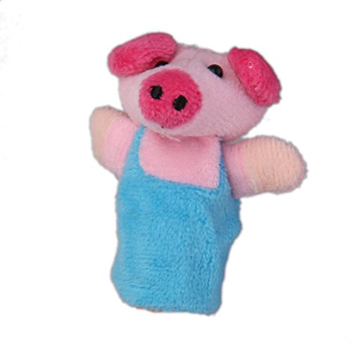 Rosenice Marionetas de dedo de animales de peluche, Juego para tres cerditos, 8 piezas