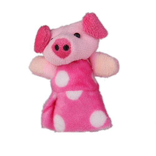 Rosenice Marionetas de dedo de animales de peluche, Juego para tres cerditos, 8 piezas