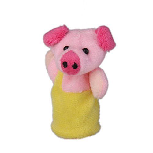 Rosenice Marionetas de dedo de animales de peluche, Juego para tres cerditos, 8 piezas