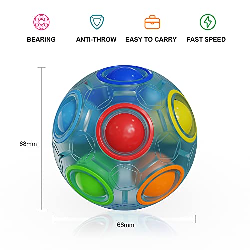 ROXENDA Rainbow Ball Magic Ball, Juego de Habilidad Bola de Rompecabezas - Cerebro Teaser y Bola de Estrés para Niños y Adultos (Azul)