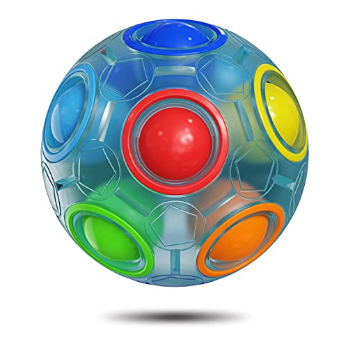 ROXENDA Rainbow Ball Magic Ball, Juego de Habilidad Bola de Rompecabezas - Cerebro Teaser y Bola de Estrés para Niños y Adultos (Azul)