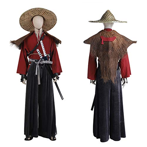 Rubyonly Fantasma de Trajes Tsushima Jin Sakai Cosplay Juego Carnaval de Halloween Cosplay Japón Samurai Warriors Vestimenta Accesorios,XXL