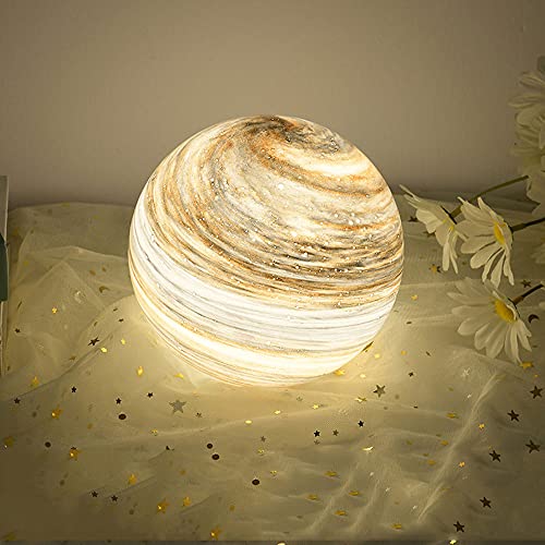 Ruinaza Moon Planet Droplight Luz Nocturna Luz De Lectura Lámpara Creativa De Mesita De Noche Lámpara De Mesa De Regalo De Cumpleaños Cielo Estrellado Lámpara De Saturno Lámpara De Escritorio Para Dor