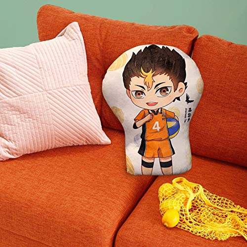 Runsmooth Anime Haikyuu Almohada con Figura Bonita - Nishinoya Yu - 30 cm Personajes de Anime Rellenos Almohadas de Peluche Juguetes de muñecas para niños Niñas Niños Fans del Anime