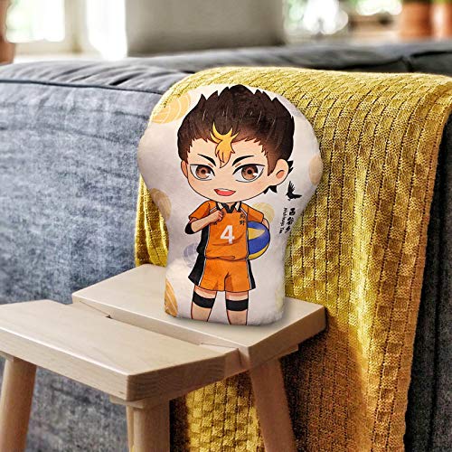 Runsmooth Anime Haikyuu Almohada con Figura Bonita - Nishinoya Yu - 30 cm Personajes de Anime Rellenos Almohadas de Peluche Juguetes de muñecas para niños Niñas Niños Fans del Anime