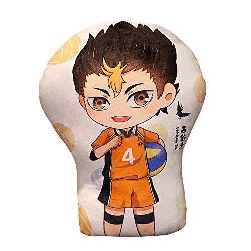 Runsmooth Anime Haikyuu Almohada con Figura Bonita - Nishinoya Yu - 30 cm Personajes de Anime Rellenos Almohadas de Peluche Juguetes de muñecas para niños Niñas Niños Fans del Anime