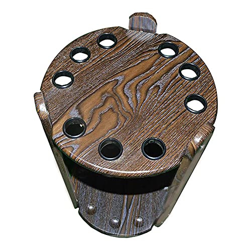 Rvlaugoaa Estante De Taco De Billar, 9 Hoyos Estante De Taco De Billar Soporte De Suelo Estante De Taco De Piscina Duradero Estable Soporte De Palo De Piscina con Acabado De Grano De Madera Oscura