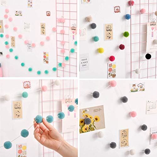 S-TROUBLE Adorno de Cuerda de Bola de Fieltro decoración de habitación de niñas Bola de Pelo Colgante de Pared para decoración de guardería Guirnalda Pom Estilo nórdico decoración de niños