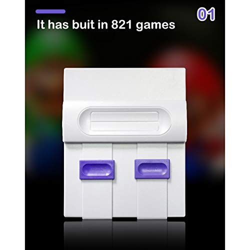 S-TROUBLE Super Mini NES Consola de Videojuegos clásica Retro Reproductor de Juegos de TV Juegos 821 Integrados con gamepads duales