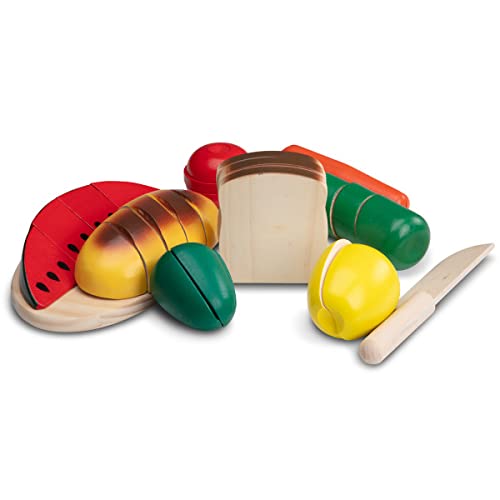 Sablon- Cutting Food Set Comida de Juguete de Madera, Multicolor (10487)