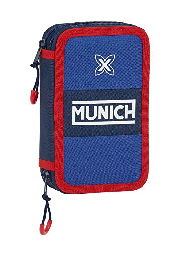 Safta 412074854 Estuche Escolar con 28 Útiles Incluidos de Munich Retro, 125x40x195mm