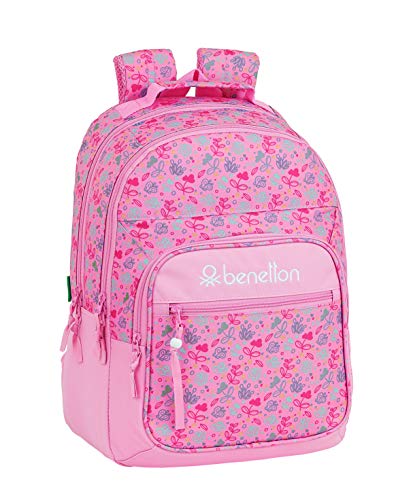 safta 612053560 Mochila Grande Doble Adaptable a Carro Benetton, Rosa