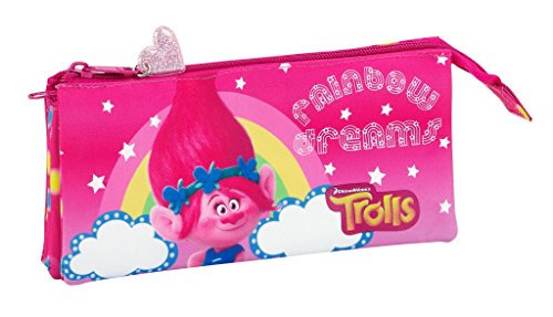 Safta Estuche Escolar Trolls Oficial 220x30x100mm